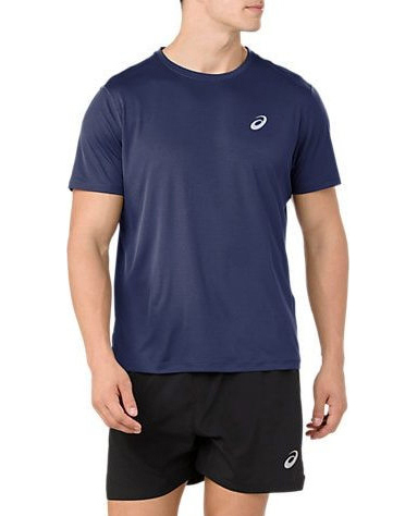 Asics Silver Ss Top футболка для бега мужская тёмно-синяя