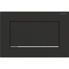 Geberit Sigma 115.893.14.1 Смывная клавиша, смыв/стоп, с креплением на винтах: черный матовый лак, легко чистящееся покрытие, глянцевый хром фото