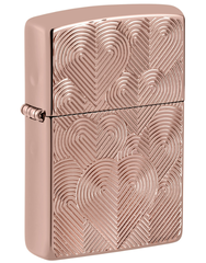 Фото Зажигалка ZIPPO Armor® Hearts с покрытием Rose Gold, латунь/сталь, розовое золото, 38x13x57 мм