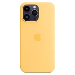 Силиконовый чехол с поддержкой MagSafe Apple Silicone Case для iPhone 14 Pro Max, Sunglow (Бледно-желтый)
