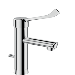 Delabie 2720LEP Смеситель EP для раковины, В.95, Д.120,  тяга+слив, гигиенич. рычаг фото