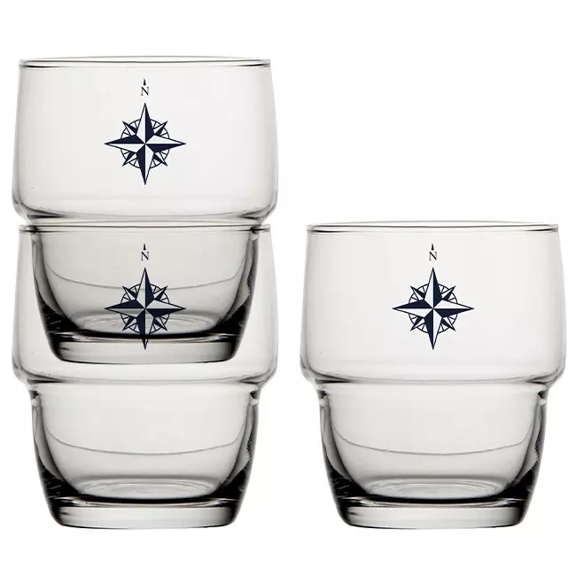 Non-slip ecozen stackable glass – northwind – 6 pcs Marine Business