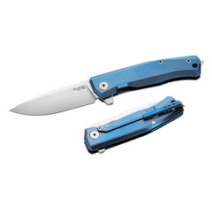 Фото Складной нож LionSteel MT01 BL, сталь M390, рукоять Blue titanium