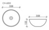 Ceramica Nova Element CN6002 Умывальник чаша накладная круглая, 35.8x35.8, цвет: белый