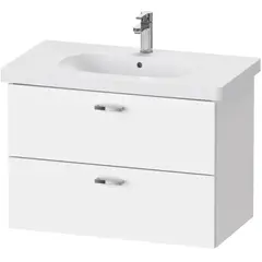 Duravit XBase XB619001818 Тумба под раковину, ширина, мм-800, глубина, мм-458, высота, мм-560, тип установки-подвесной, форма мебели-прямоугольная, раковина-необходимо заказать, ящики-2, открывание-выдвижное, цвет-белый матовый фото