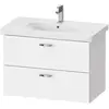 Duravit XBase XB619001818 Тумба под раковину, ширина, мм-800, глубина, мм-458, высота, мм-560, тип установки-подвесной, форма мебели-прямоугольная, раковина-необходимо заказать, ящики-2, открывание-выдвижное, цвет-белый матовый