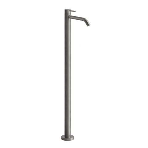 Gessi Flessa 54095#239 Напольный смеситель, без донного клапана, излив 150мм (внешняя часть), цвет: steel brushed