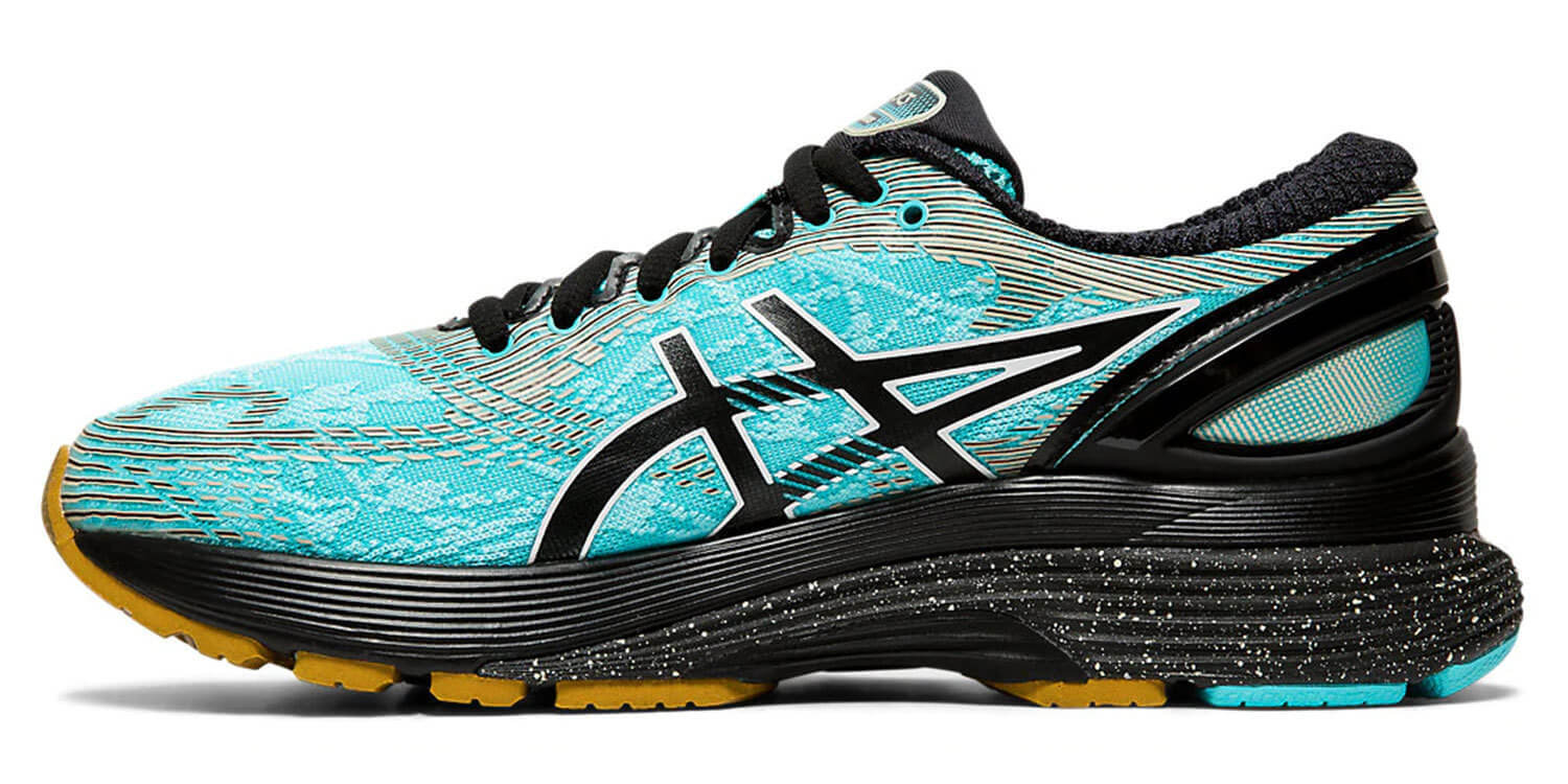 Asics Gel Nimbus 21 Winterized утепленные кроссовки для бега женские черные-голубые - 4