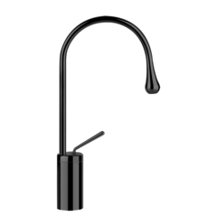Gessi Goccia 33604#299 Смеситель для раковины на 1 отверстие, высокий, излив 174мм R=90, цвет: черный фото