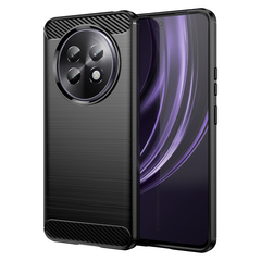 Чехол черного цвета с дизайном под карбон на Realme 13+ Плюс 5G, серия Carbon от Caseport