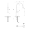 Gessi Goccia 33604#299 Смеситель для раковины на 1 отверстие, высокий, излив 174мм R=90, цвет: черный