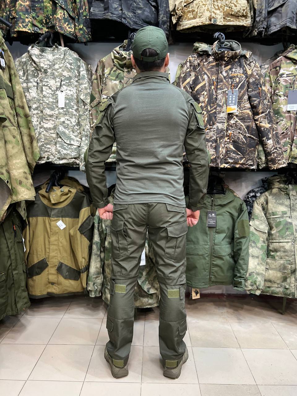 Тактический костюм с защитой G2 Олива — с наколенниками и налокотниками