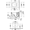 Duravit Qatego 2556090000 Унитаз подвесной безободковый 370х570 мм, с креплением Durafix.с установленными петлями из нерж. стали, цвет белый