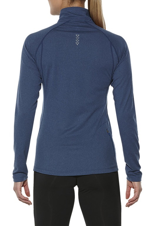 ASICS LS 1/2 ZIP JERSEY женская рубашка для бега темно-синяя - 2