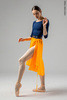 Wrap skirt with elastic waist and ties | neon_orange
