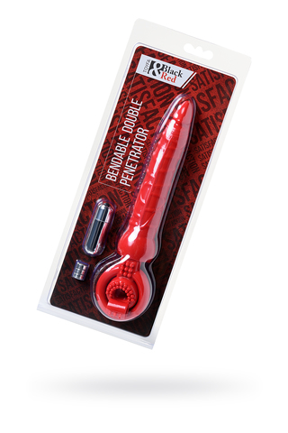 Насадка на пенис Black&Red by TOYFA с вибрацией, PVC, красный, 24 см