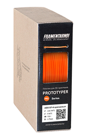 Пластик для 3D-принтера Filamentarno ABS GF-4 оранжевый (750 г)