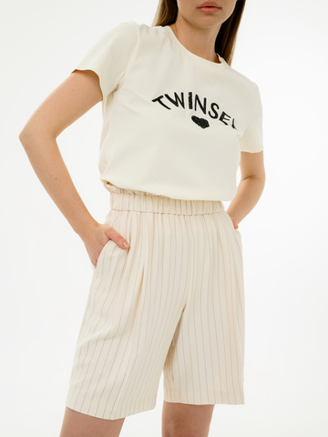 TWINSET Шорты на резинке в полоску