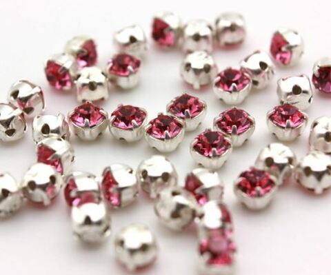 Шатоны в оправе Preciosa SS 6 (4 мм) Light Rosa