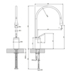 Gessi Goccia 33605#147 Смеситель для раковины на 1 отверстие, высокий, излив 244мм R=125, цвет: шлифованный хром