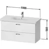 Duravit XBase XB619301818 Тумба под раковину, ширина, мм-1000, глубина, мм-458, высота, мм-560, тип установки-подвесной, форма мебели-прямоугольная, раковина-необходимо заказать, ящики-2, открывание-выдвижное, цвет-белый матовый