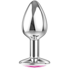 Анальная пробка Lola Toys Diamond Sparkle Small серебро_розовый