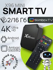 Смарт ТВ приставка X96 Mini 2/16 Гб, Amlogic S905W2, ТВ бокс ,Андроид 11, 4К,Smart-TV Box.