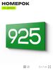 Номер на дверь 925, табличка на дверь для офиса, квартиры, кабинета, аудитории, склада, зеленая 120х70 мм, Айдентика Технолоджи