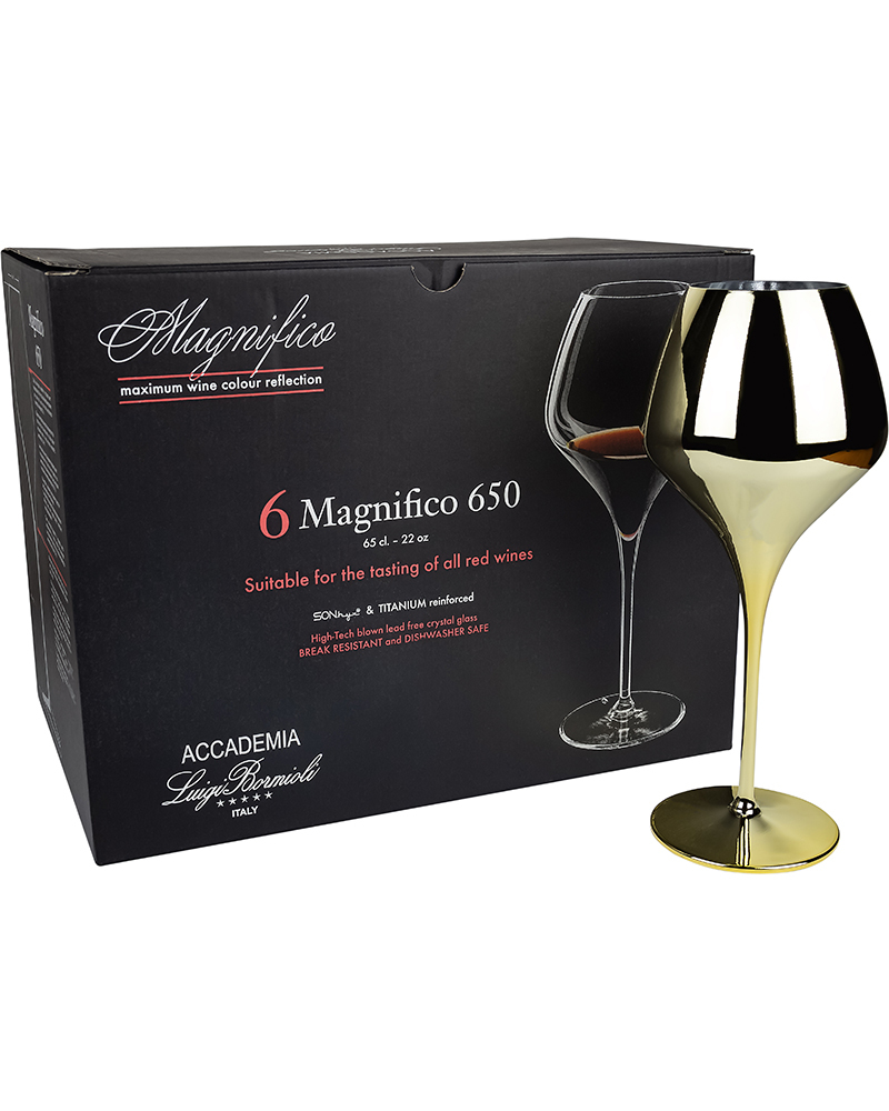 Бокалы Bottega Magnifico Gold 650 мл - 6 шт.