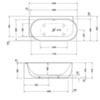 Duravit Luv 760431000AS0000 Ванна из минерального литья 1850x950мм,гидромассажная угол слева, с бесшовной панелью и ножками,со слив переливом, цвет белый