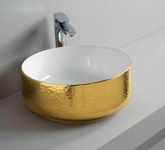 ArtCeram Cognac COL001 01 69 Раковина настольная, 42x42, цвет: белый, золото фото
