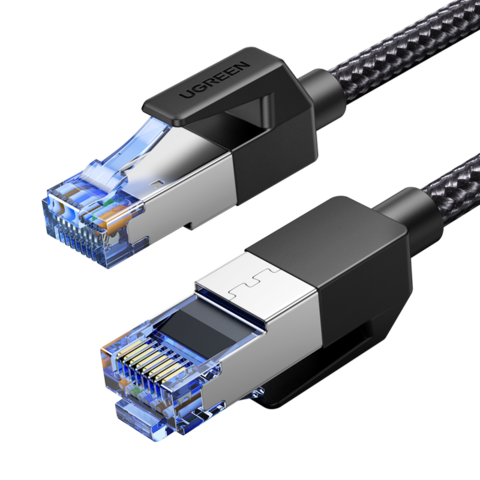 Кабель UGREEN NW153 (80433) Cat8 CLASSⅠF/FTP Round Ethernet Cable оплетка 5м черный