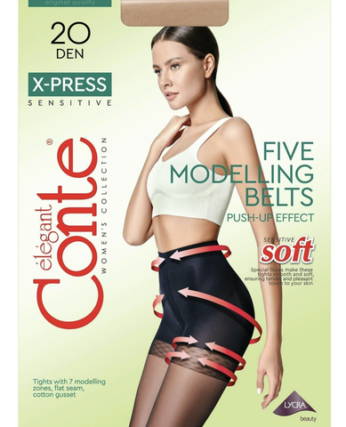 Колготки женские X-Press 20 Den, разм.5, Nero conte