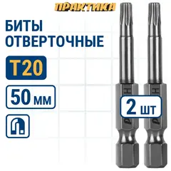 Бита отверточная ПРАКТИКА Профи Torx Tamper-20 х 50мм (2шт) (776-454)