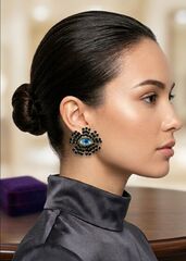 Серьги style SCHIAPARELLI глаза с черными кристаллами