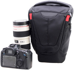 Сумка для фотокамеры Skully 1607 black-red 29 см. длиннофокусная
