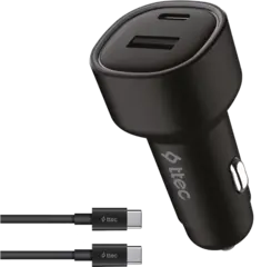 Автозарядка TTEC SmartCharger Duo PD 48W Car Fast Charger USB-C+USB-A с каб USB-C/USB-C 3A, черный