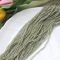 Цирконий кубический (фианит) граненый, зелёный, 3 мм нить, К175
