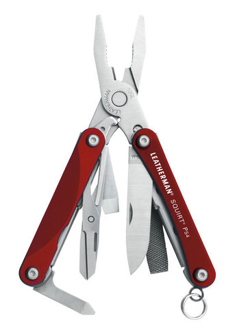 Мультитул Leatherman Squirt PS4 55 mm, 9 функций, красный (831227)