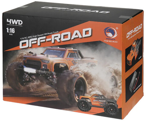 Радиоуправляемый внедорожник MJX Hyper Go 4WD Brushless MEW4 Truck 1:16 - MJX-M163 Полноприводный джип для дрифта, монстр-трак