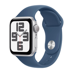Умные часы Apple Watch SE 2 (2024) GPS, 40mm, Silver Aluminium Case with Sport Band S/M, Denim (Серебристый)