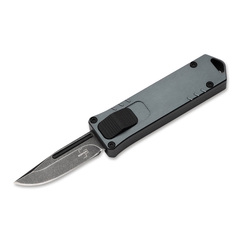 Фото Фронтальный автоматический нож Boker USB OTF Gray&Green, сталь D2, рукоять алюминий