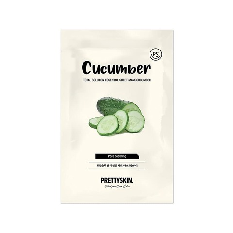 Тканевая маска с огурцом Prettyskin Total Solution Essential Sheet Mask Cucumber, 23мл