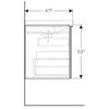 Geberit Acanto 500.609.16.1 Тумба под раковину, 59.5x53.5x47.5см, черный / лакированный матовый, черный / глянцевое стекло