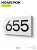 Номер на дверь 655, табличка на дверь для офиса, квартиры, кабинета, аудитории, склада, белая 120х70 мм, Айдентика Технолоджи