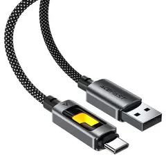 Кабель ACEFAST C21-04 Charging Data Cable USB-A to USB-C With с цветным индикатором, 1,2м, черный
