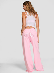 PINK ФЛИСОВЫЕ БРЮКИ КЛЕШИ