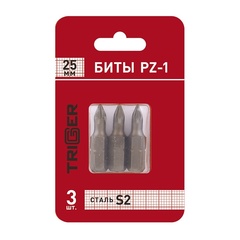 ТРИГГЕР 84963 Биты Профи PZ1 25мм (блистер уп.3шт) (20/800)---