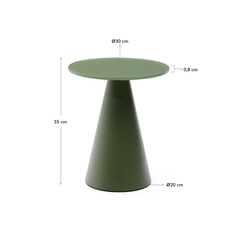Журнальный столик Wilshire из стекла и стали зеленый Ø30cm