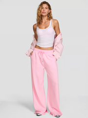 PINK ФЛИСОВЫЕ БРЮКИ КЛЕШИ
